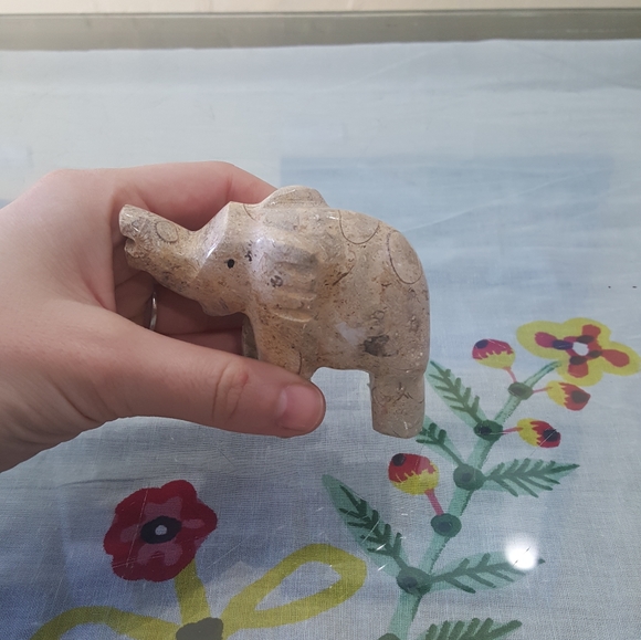 Fossilized Limestone Elephant Decor - Picture 2 of 3